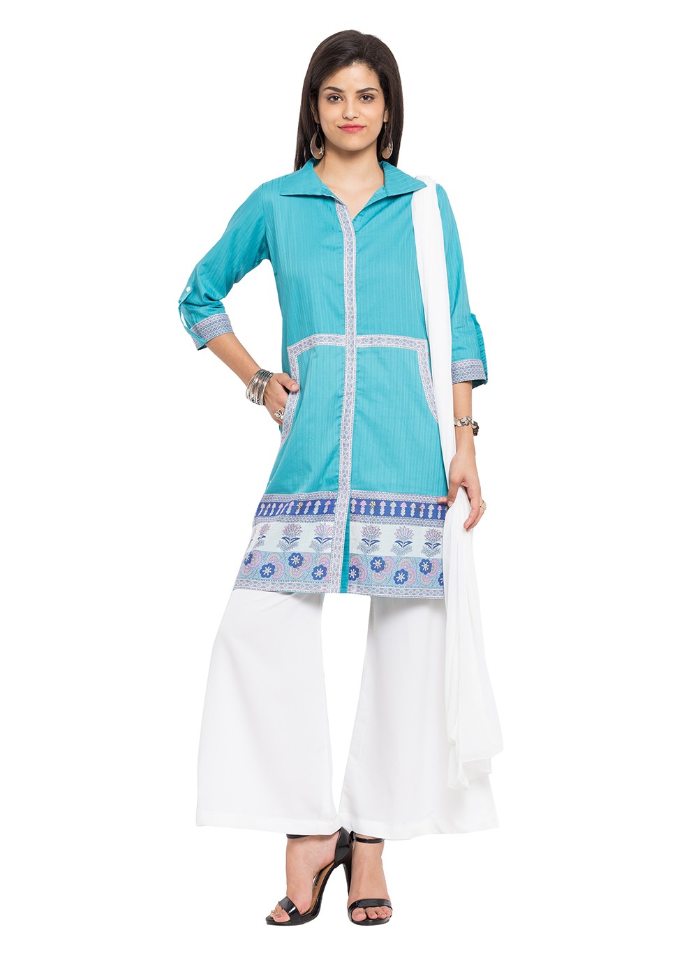 Faux Georgette Churidar Suit - T358