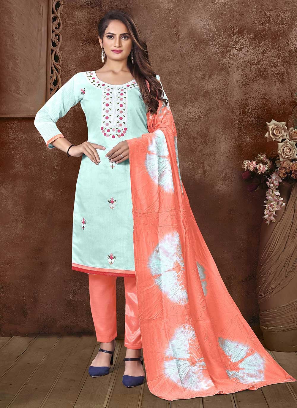 Silk Salwar Suit - T825