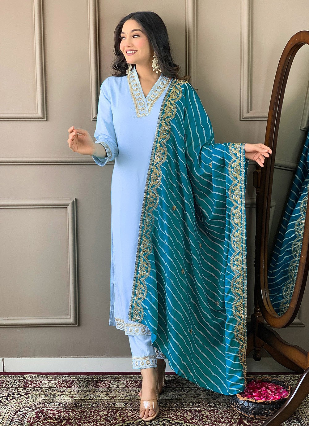 Silk, Viscose Salwar Suit - T3285