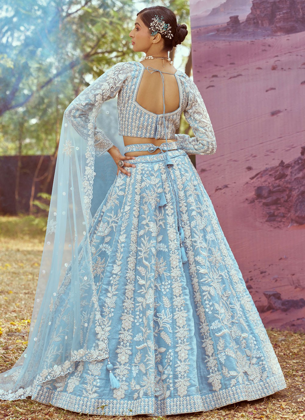 Beads Organza A - Line Lehenga - L2931