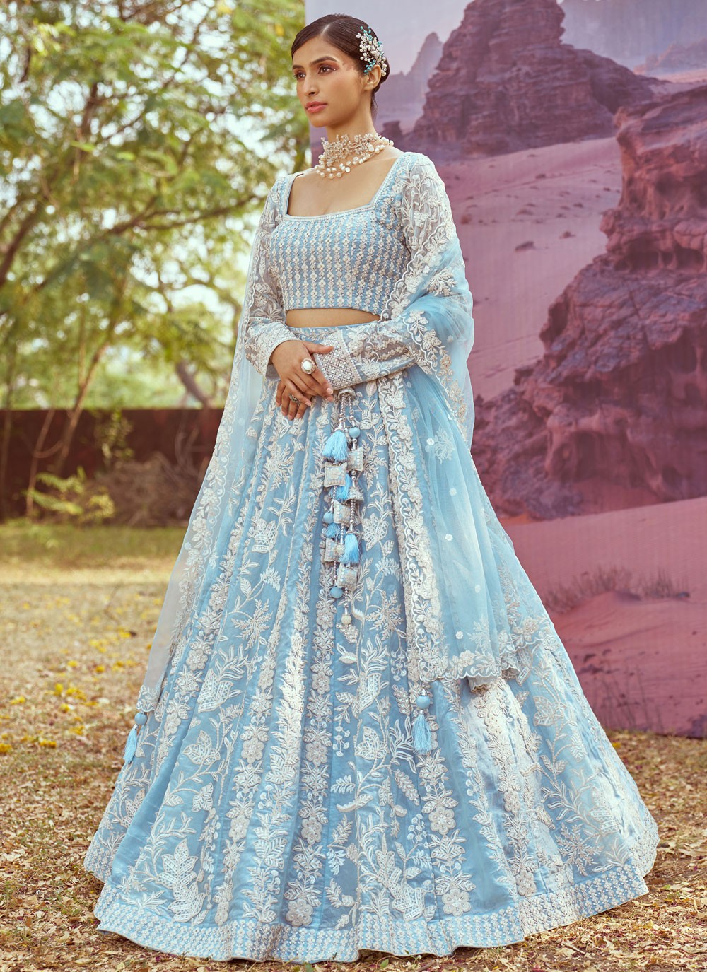 Beads Organza A - Line Lehenga - L2931