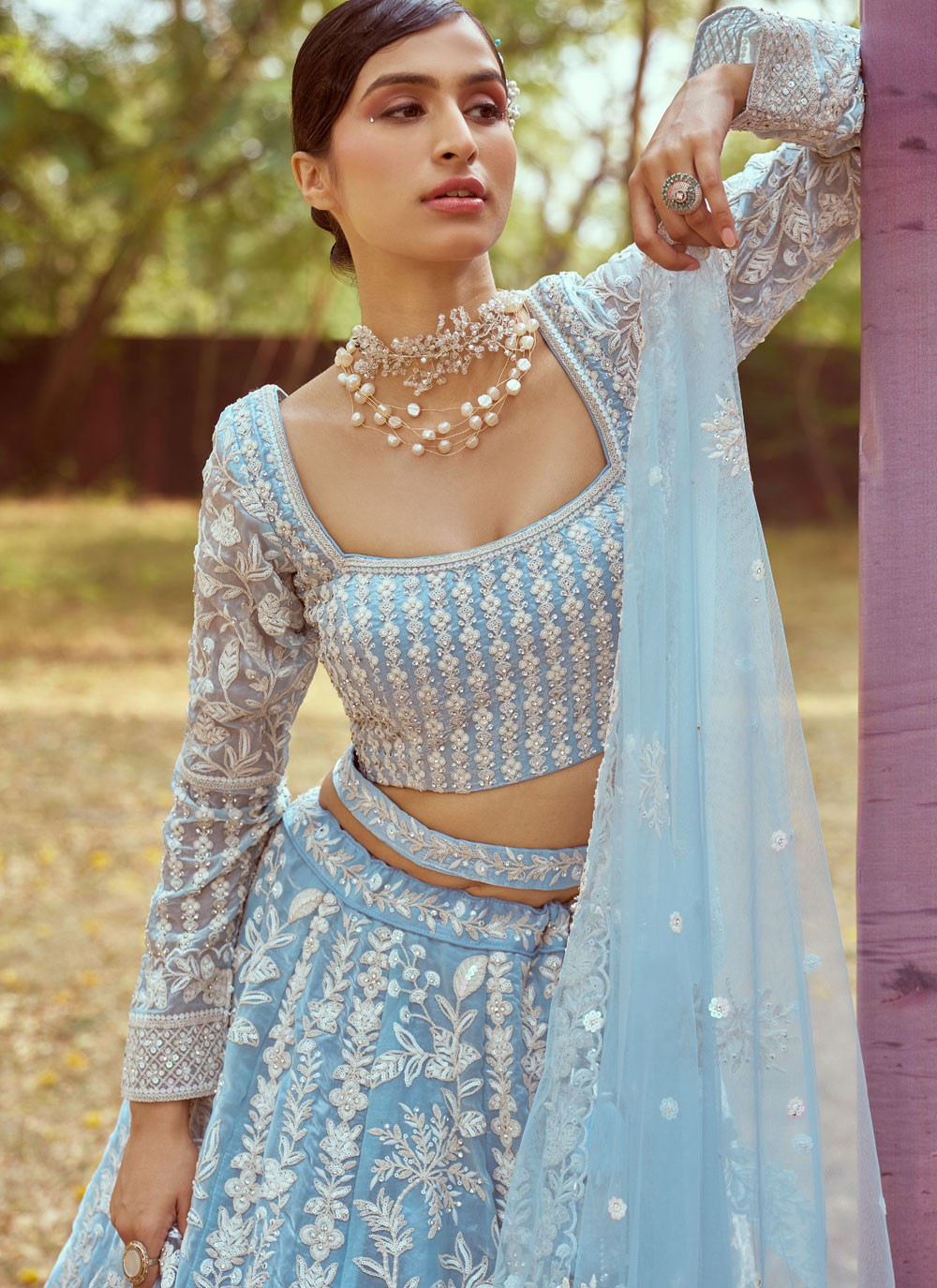 Beads Organza A - Line Lehenga - L2931