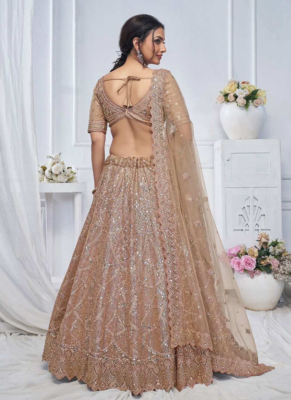 Embroidered Net A - Line Lehenga - L2852