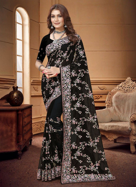 Classic Embroidered Georgette Saree - S3883