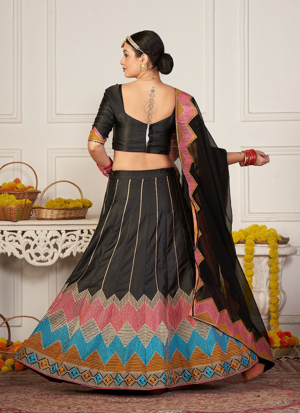 Embroidered Silk A - Line Lehenga - L1756