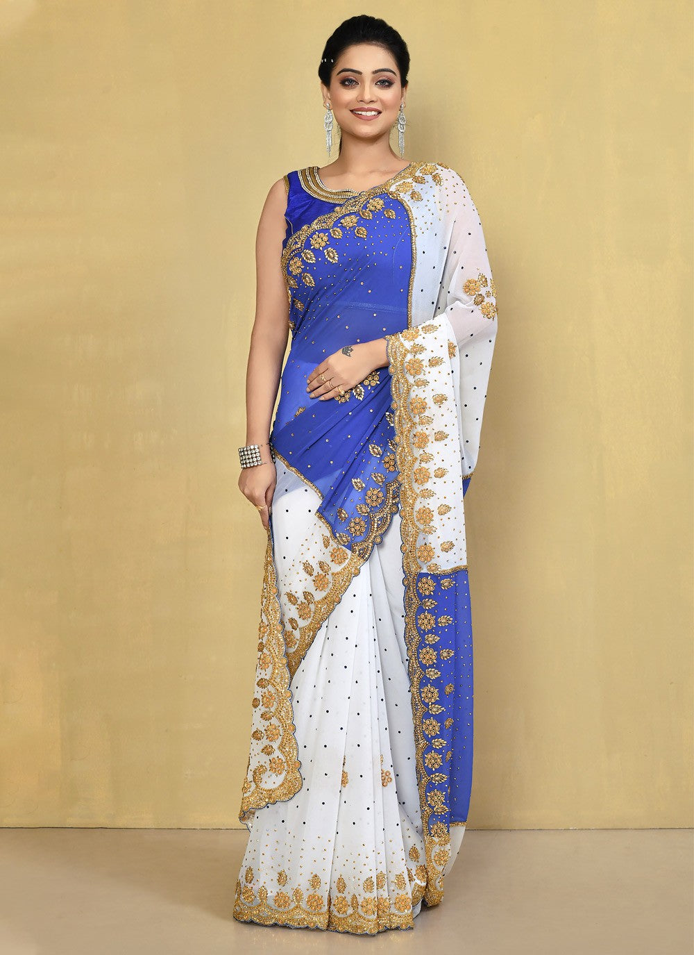 Classic Embroidered Georgette Saree - S3574