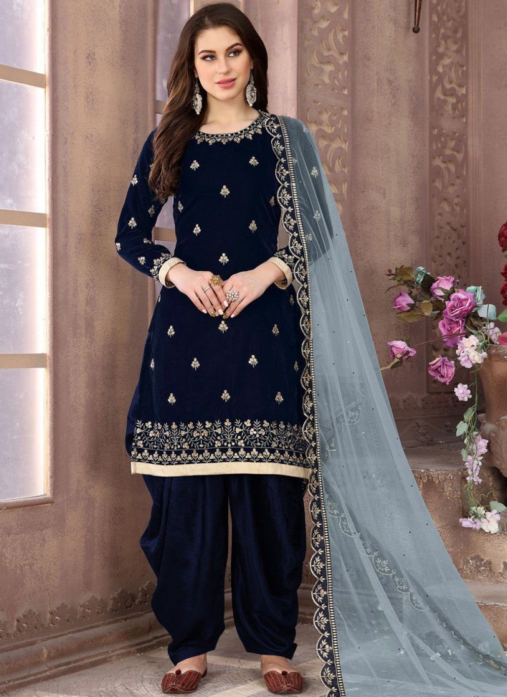 Velvet Patiala Suit - T040