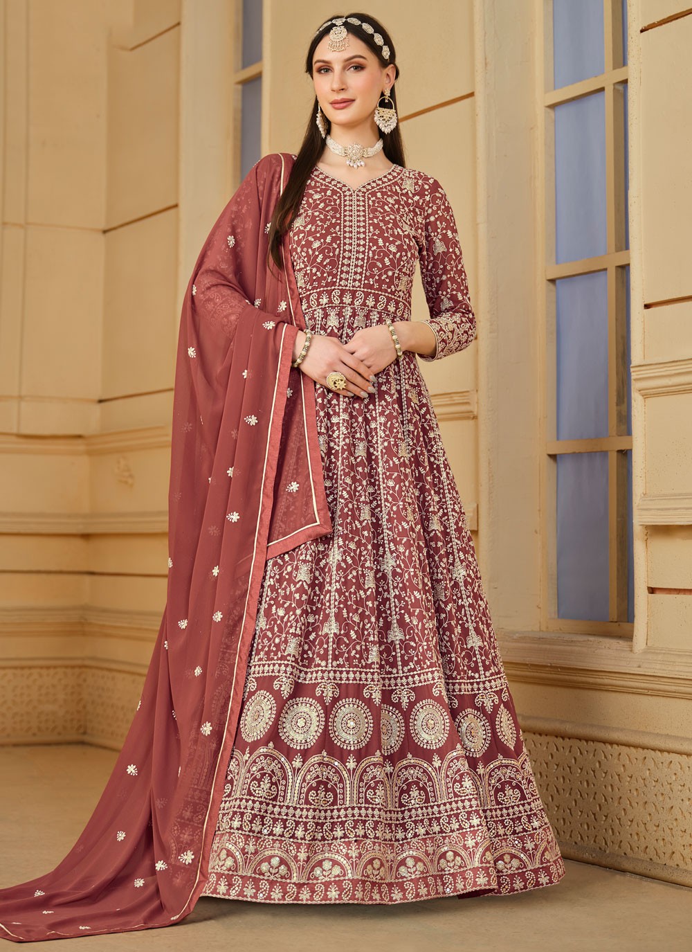 Faux Georgette Salwar Suit - T2174