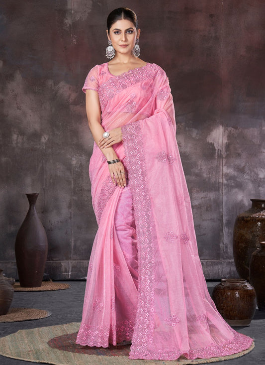 Classic Border Work Net, Organza Saree - S7536