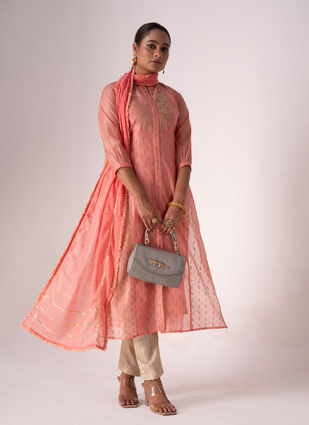 Tussar Silk Palazzo Suit - T3099