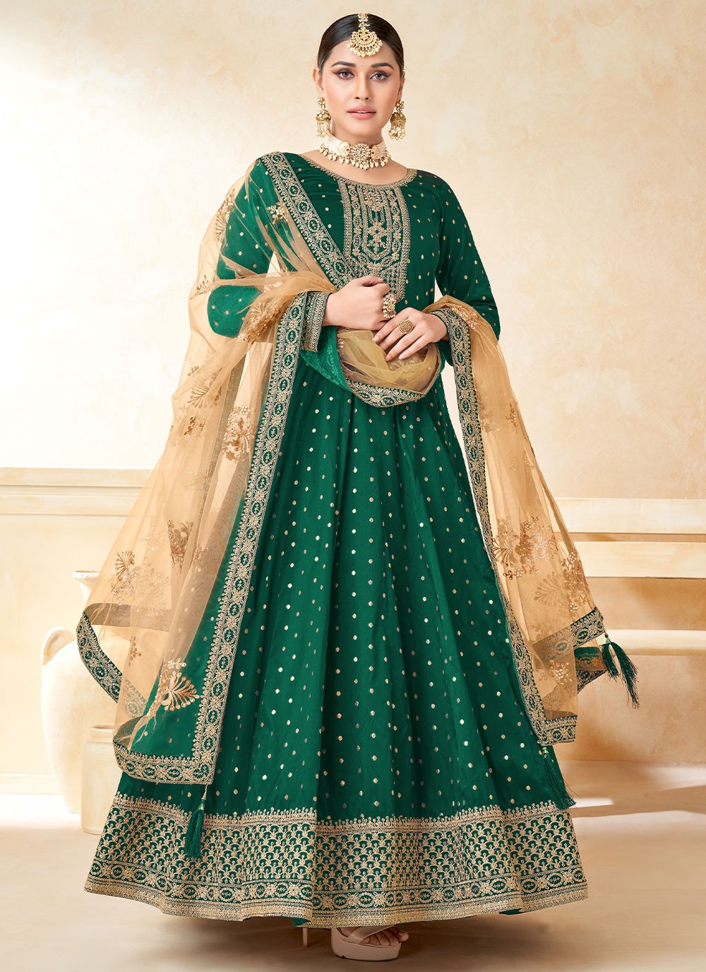 Tafeta Silk Anarkali - T931