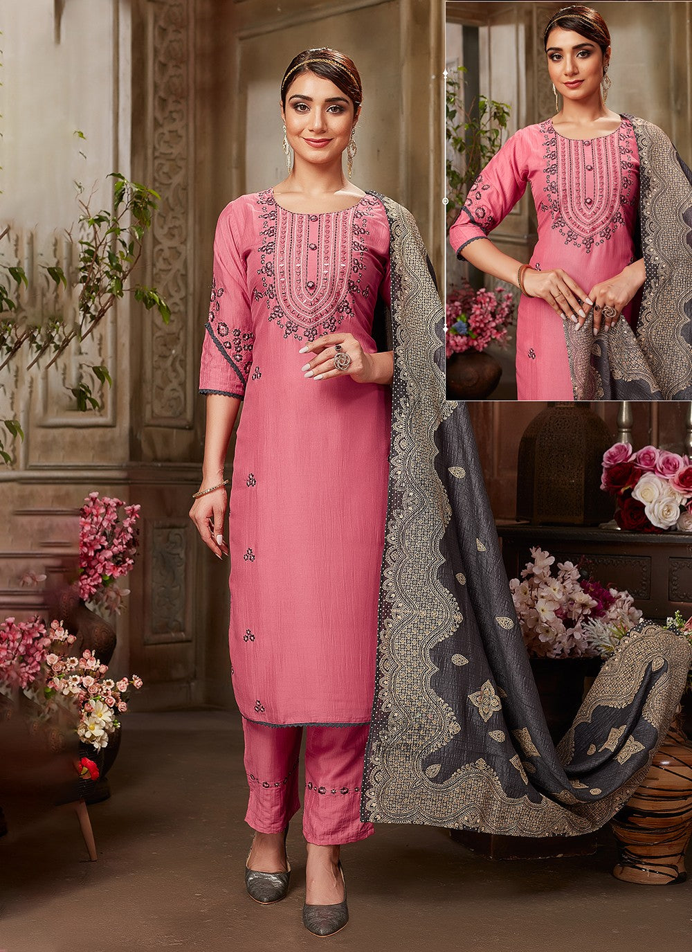 Silk Salwar Suit - T2113