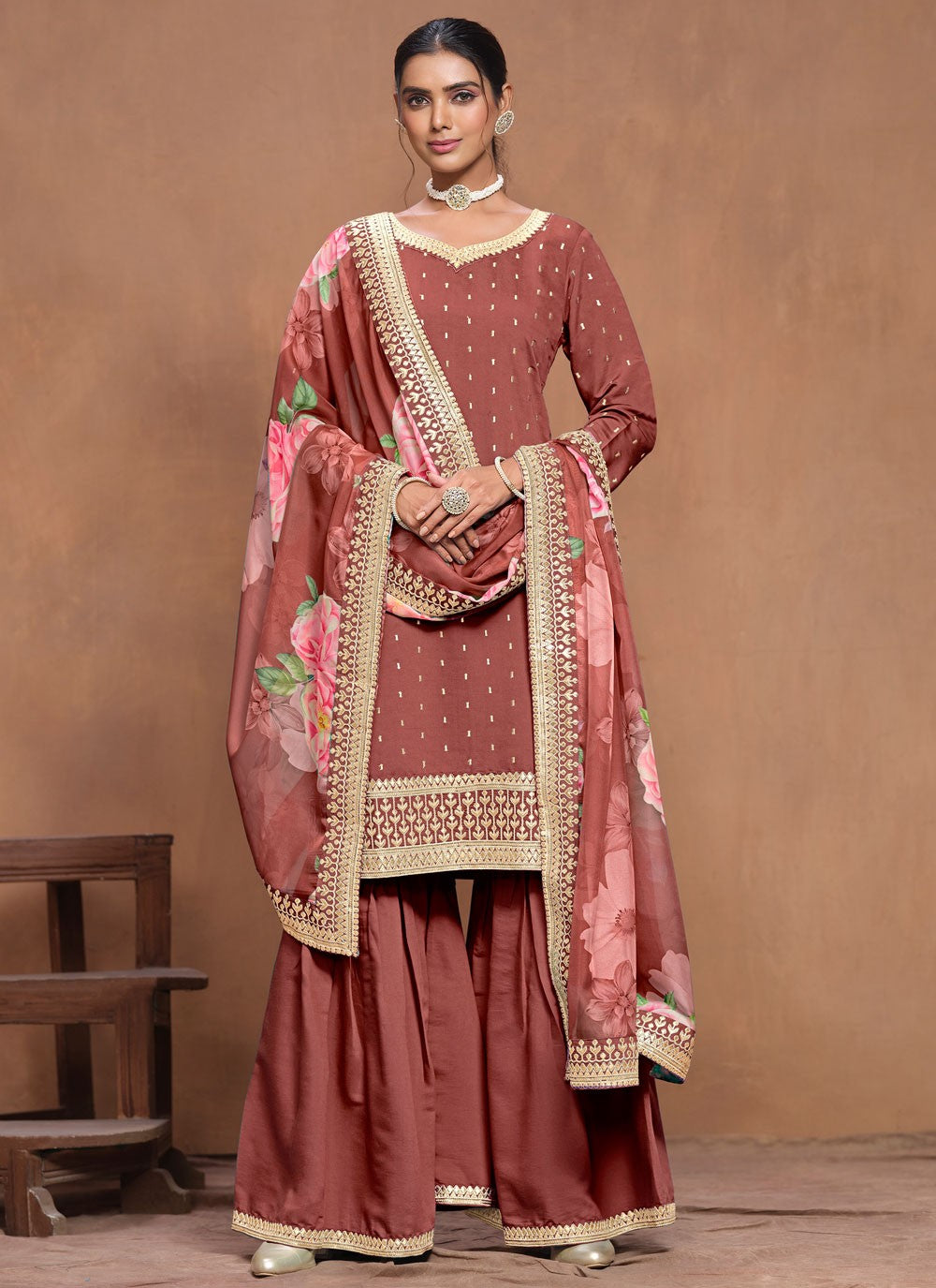 Silk Salwar Suit - T3350