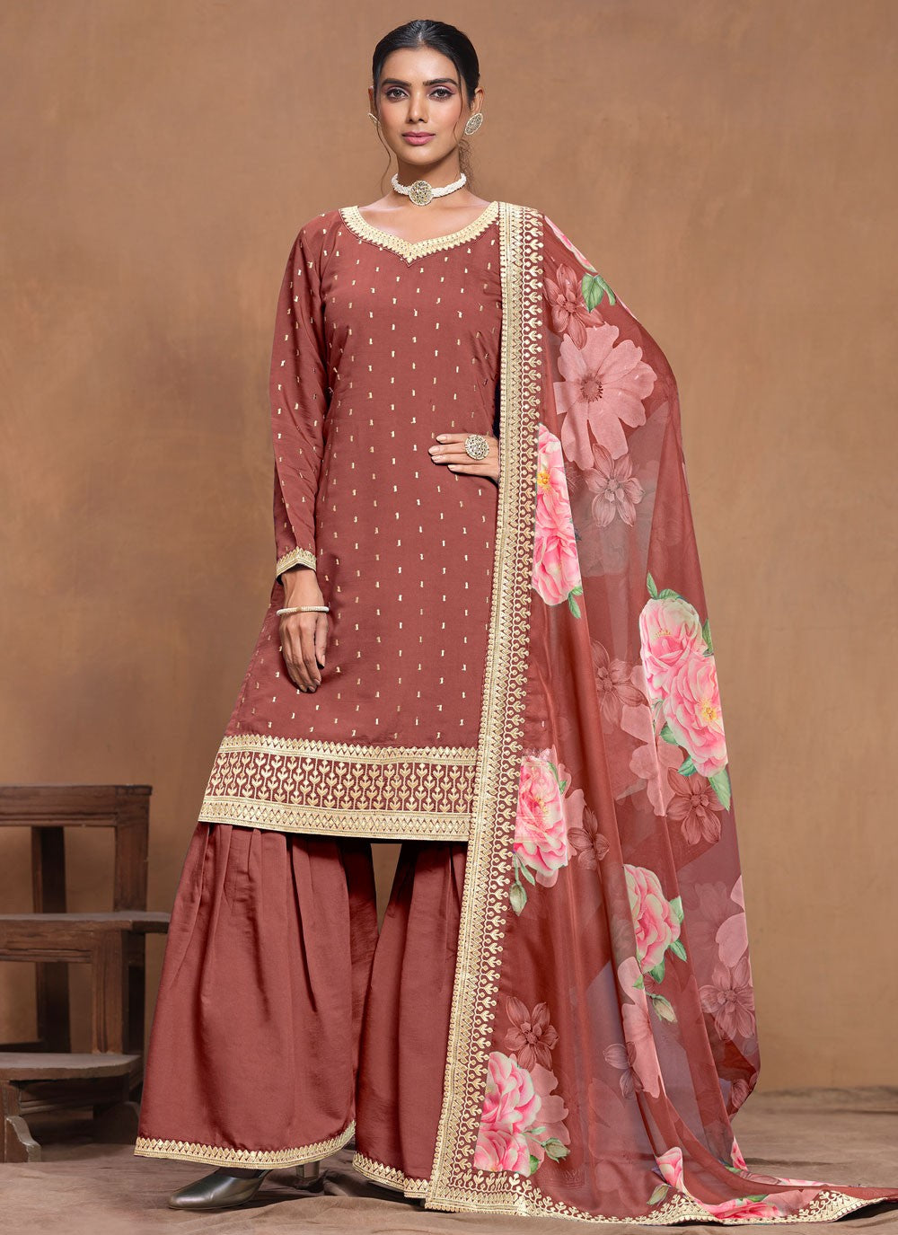 Silk Salwar Suit - T3350