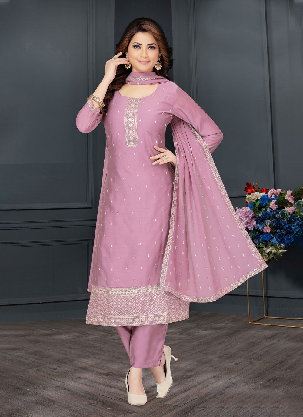 Silk Salwar Suit - T1710