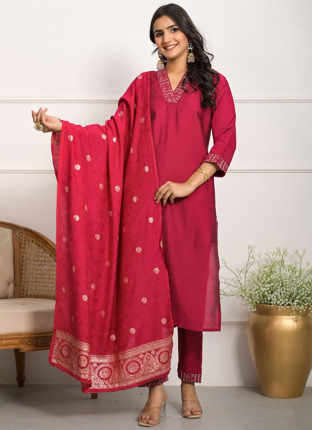 Chanderi Salwar Suit - T3904