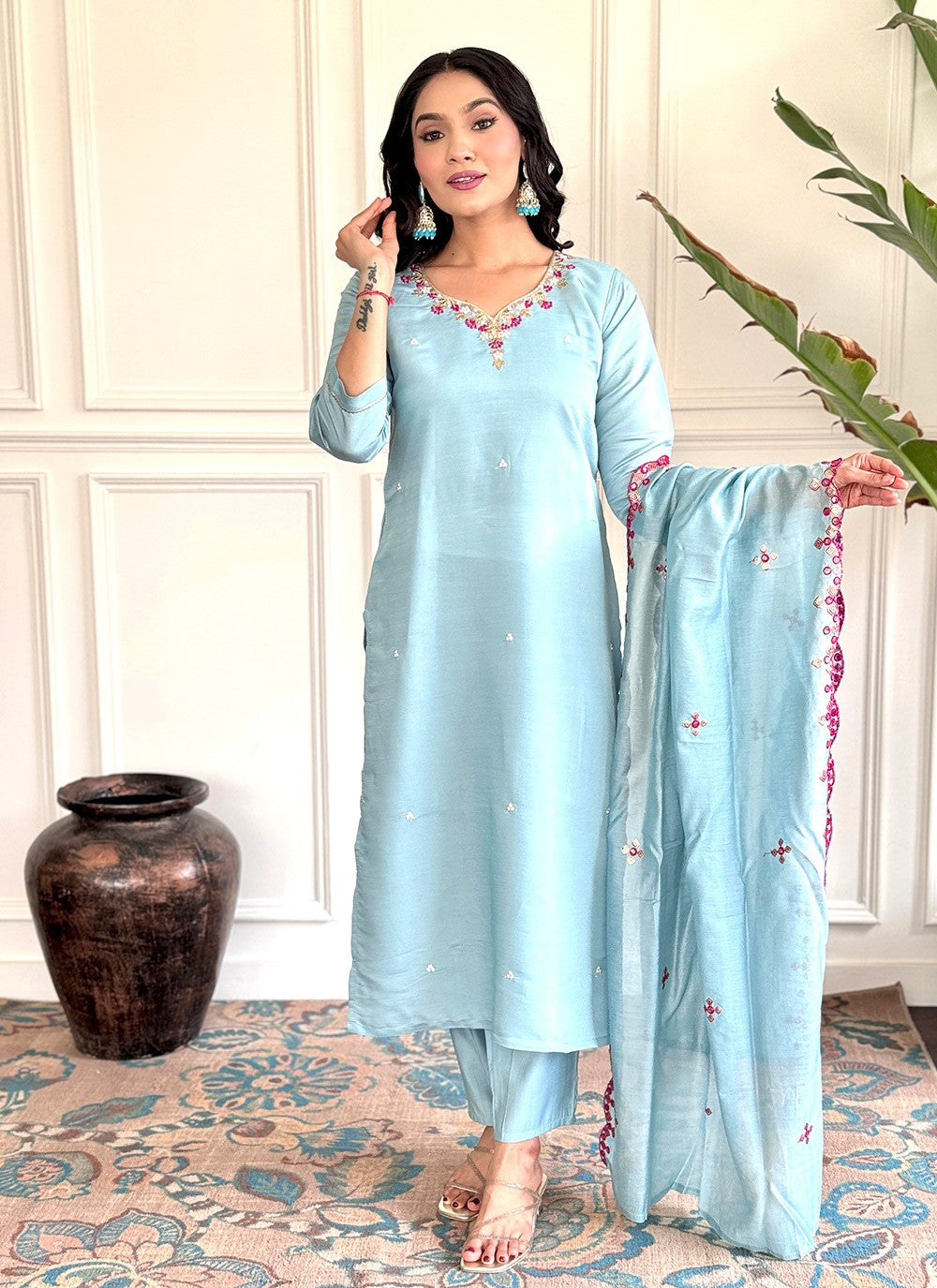 Chanderi , Viscose Salwar Suit - T3608