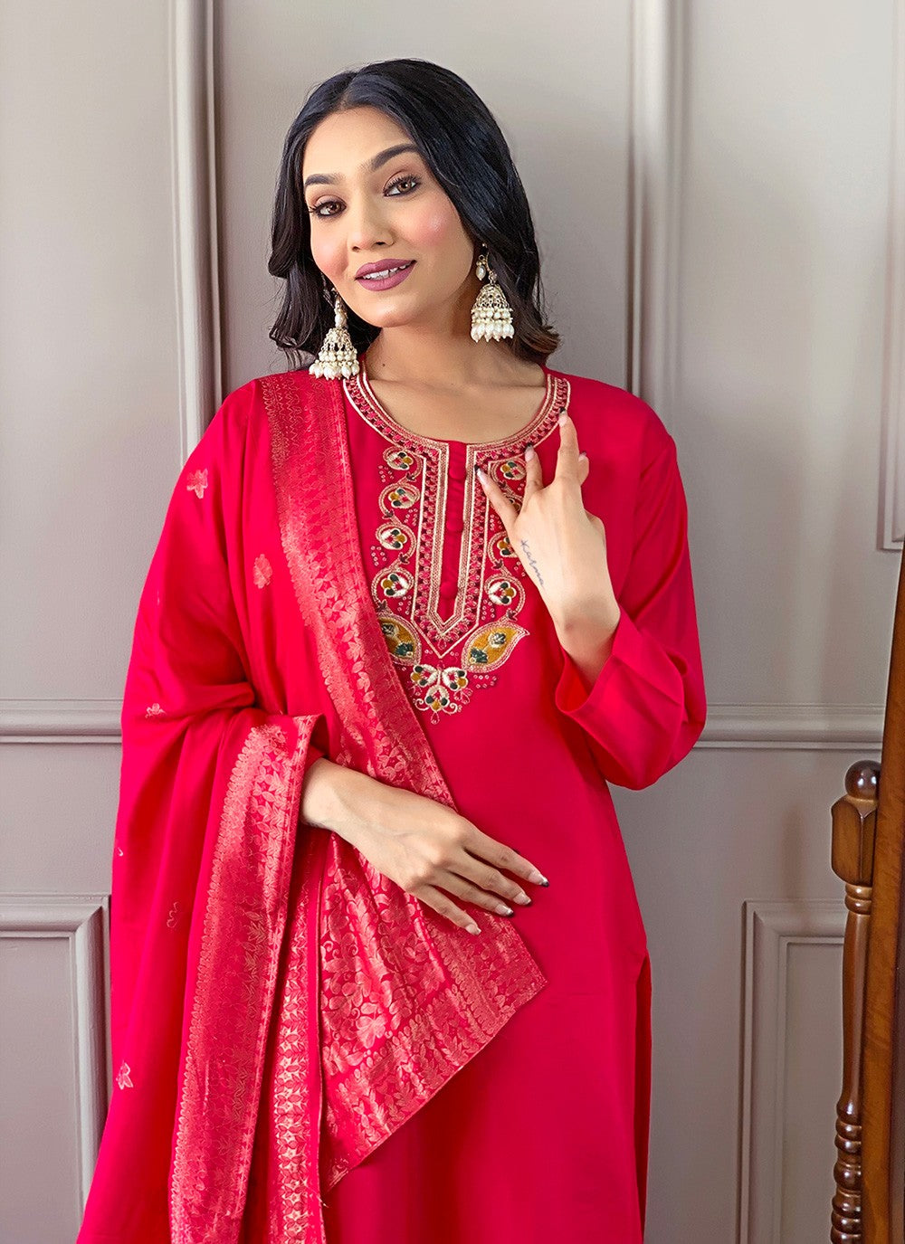 Chanderi , Viscose Salwar Suit - T3201