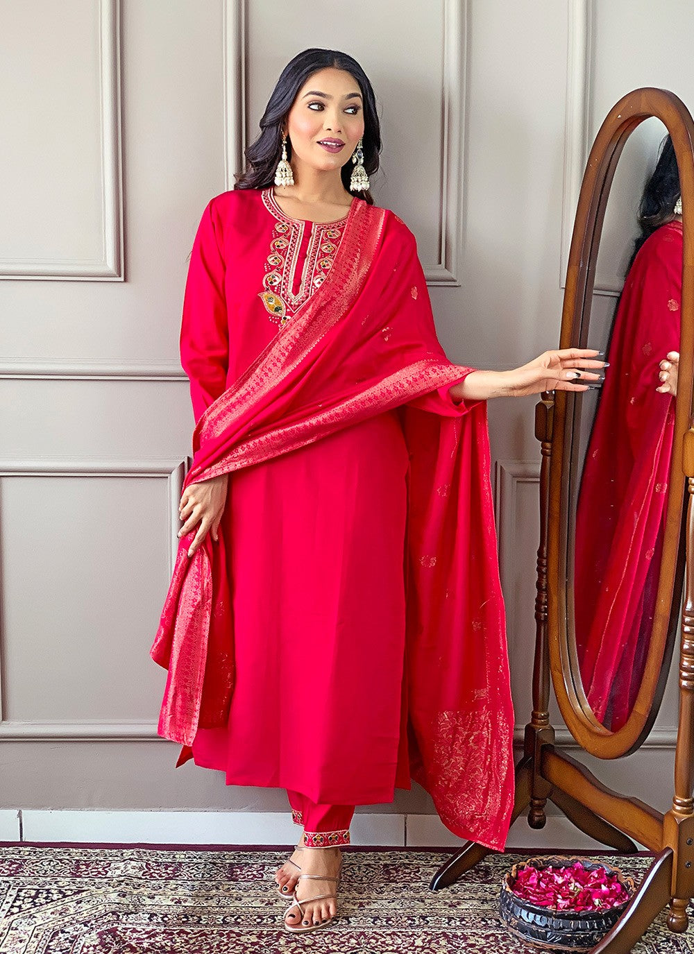 Chanderi , Viscose Salwar Suit - T3201