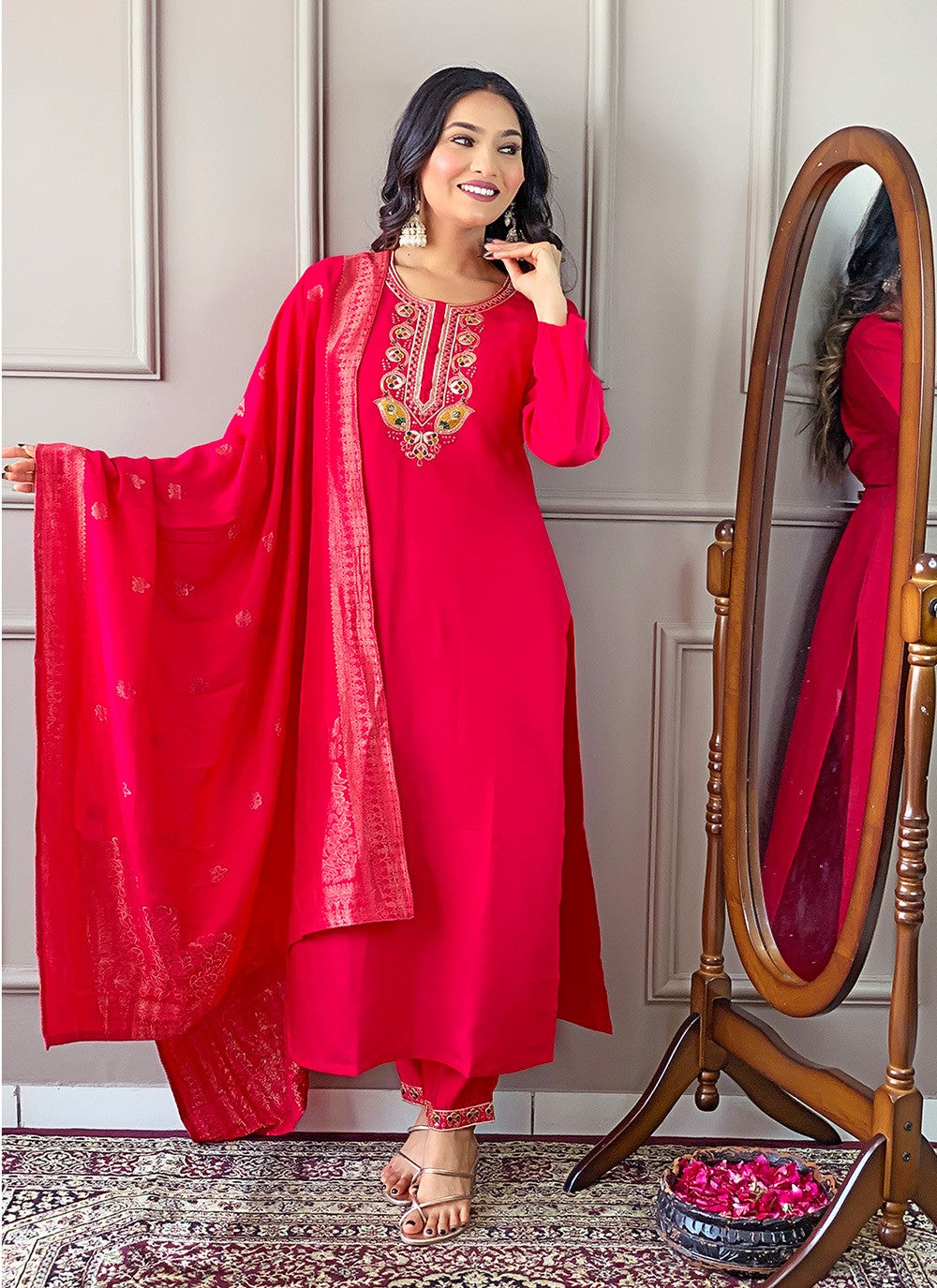 Chanderi , Viscose Salwar Suit - T3201