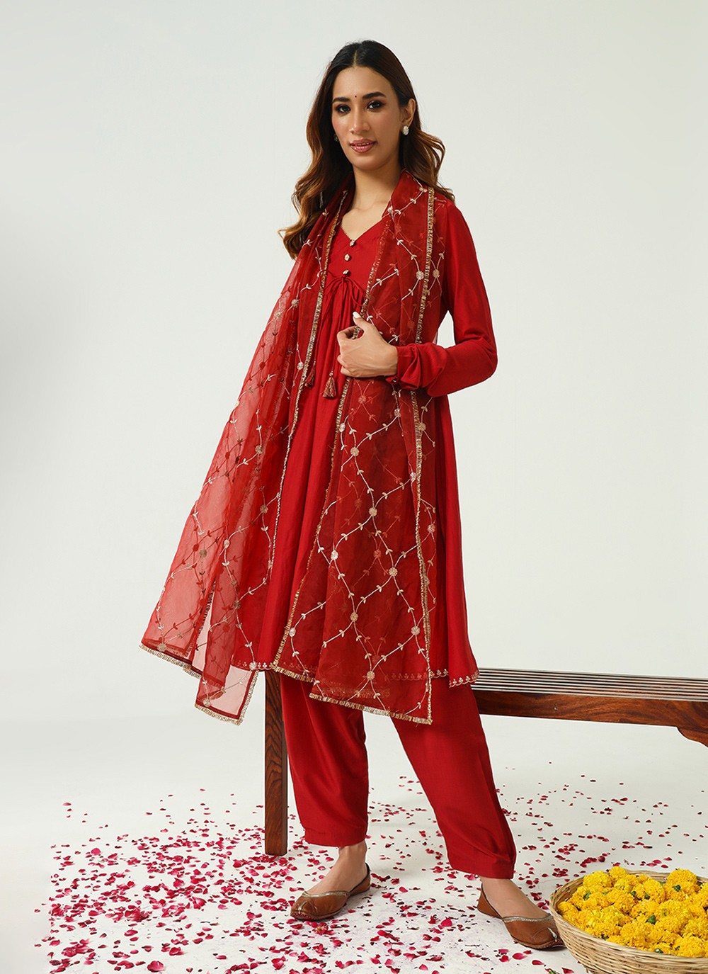 Embroidered Silk Blend Salwar Suit - T4545