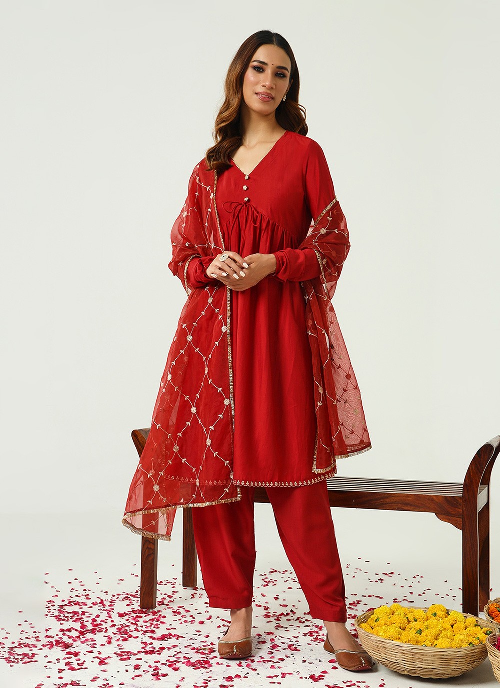 Embroidered Silk Blend Salwar Suit - T4545