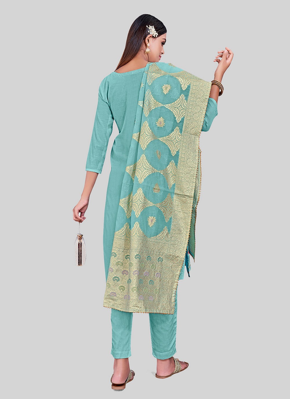 Chanderi Silk Pant Style Suit - T2492