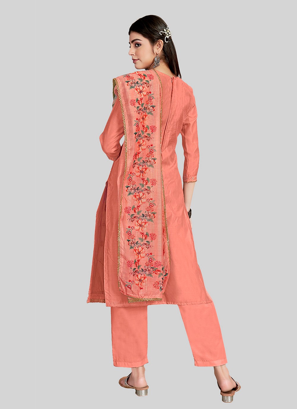 Chanderi Silk Pant Style Suit - T2512