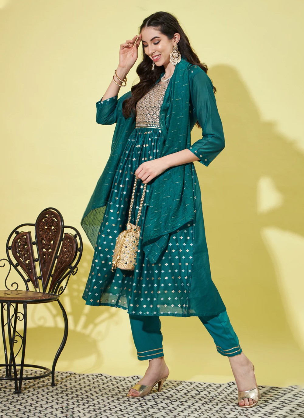 Chanderi Salwar Suit - T1260