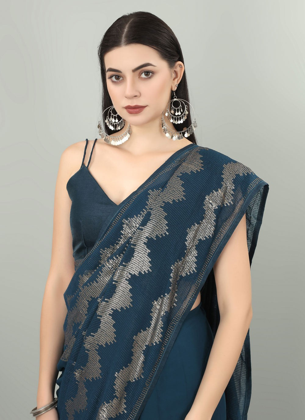 Classic Embroidered Georgette Saree - S4423