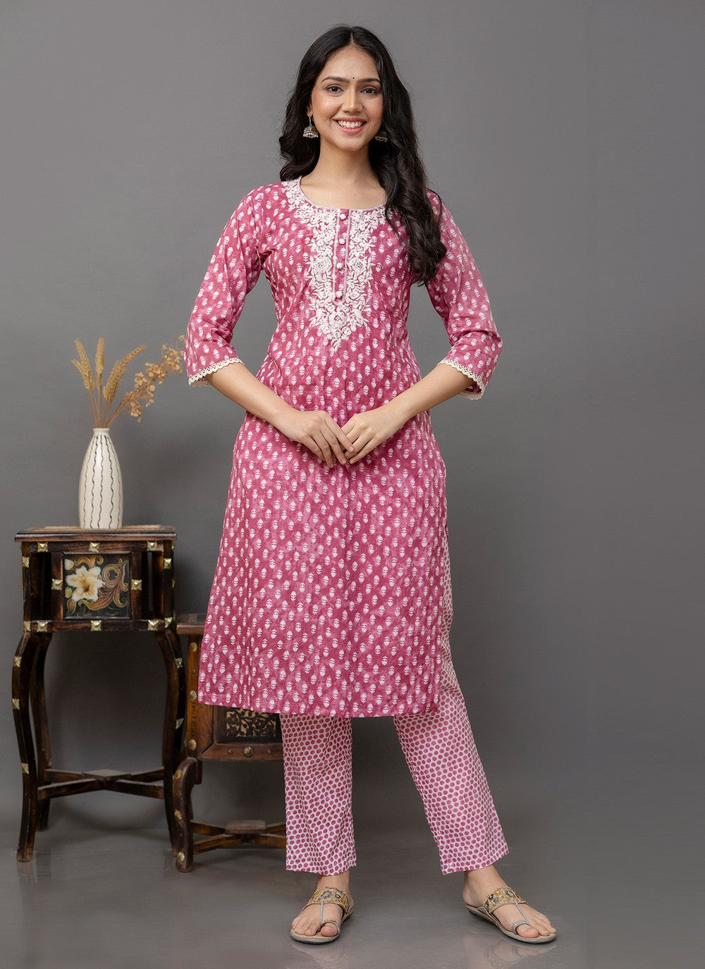 Cotton Pant Style Suit - T2613