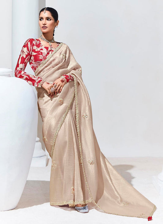 Classic Embroidered Organza Saree - S7248