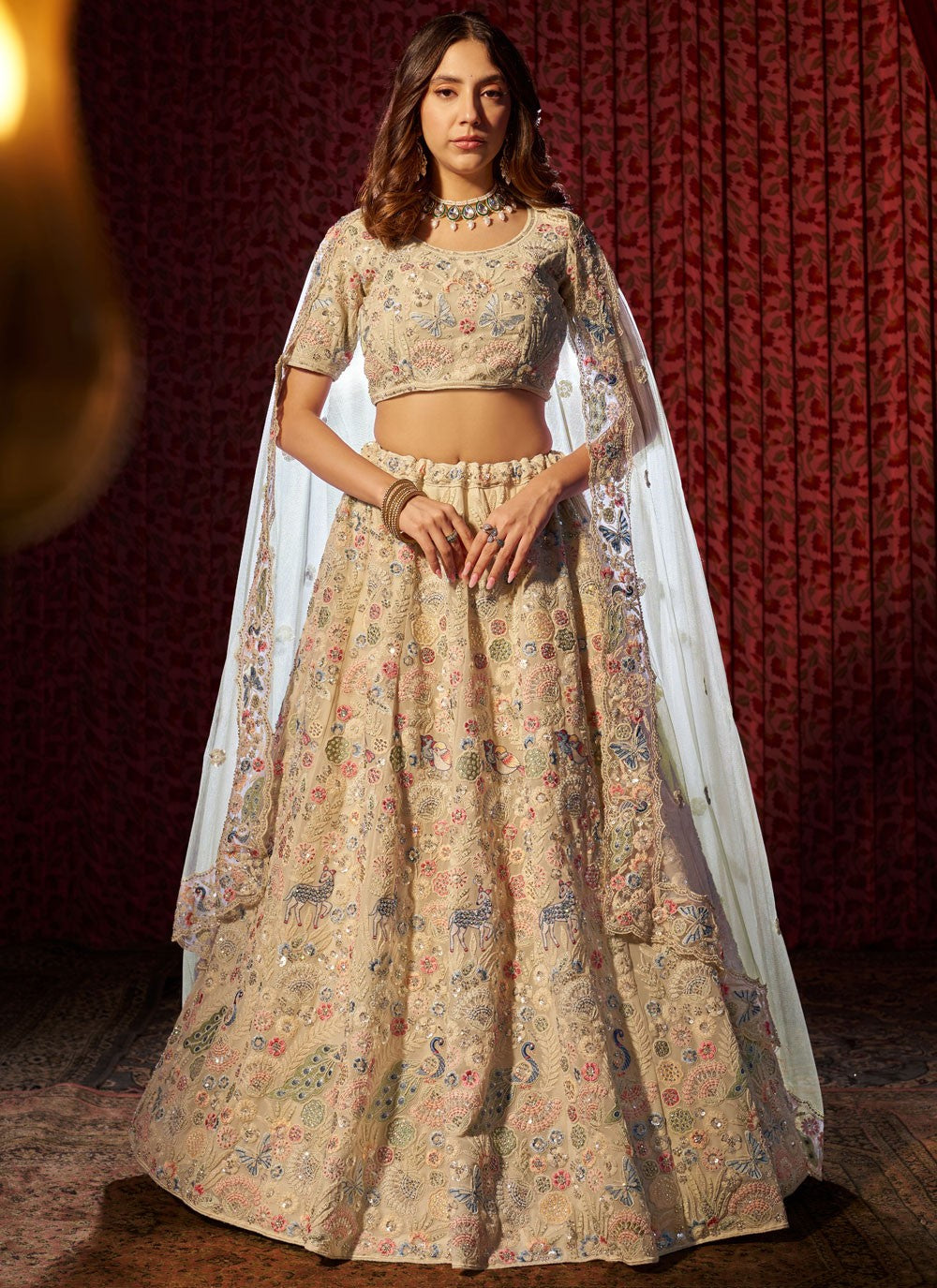 Cutdana Silk A - Line Lehenga - L2970