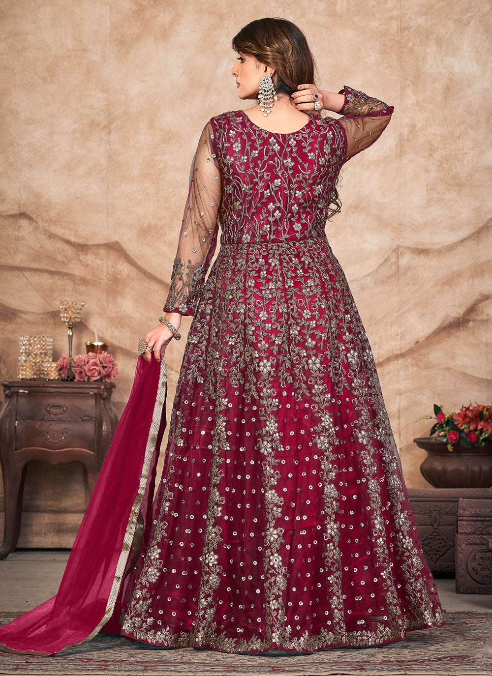 Net Salwar Suit - T1254