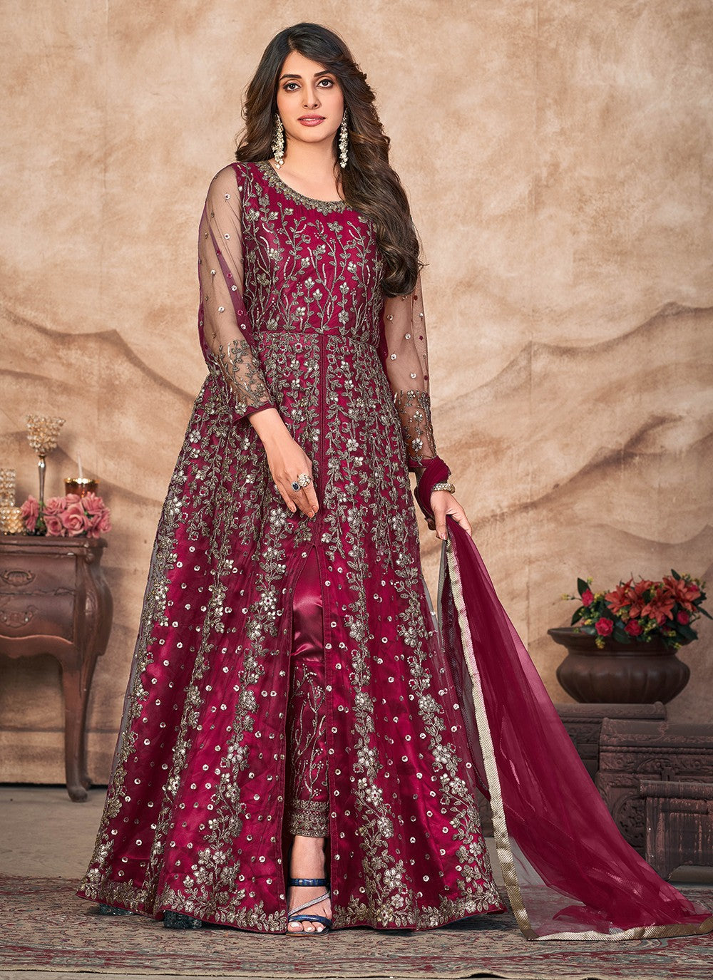 Net Salwar Suit - T1254