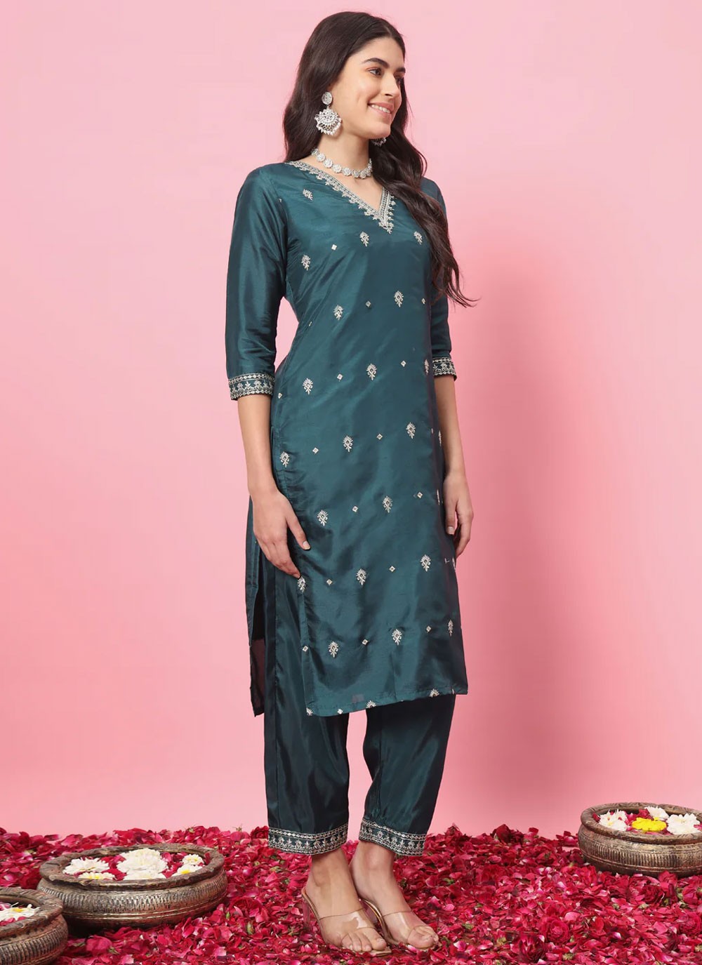 Silk Blend Salwar Suit - T2307