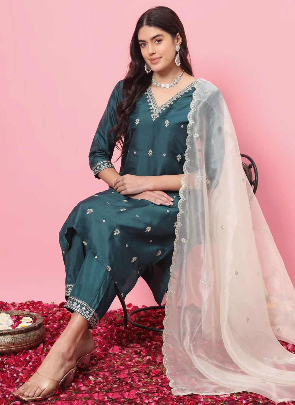 Silk Blend Salwar Suit - T2307