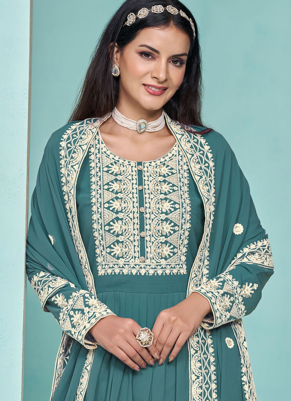 Faux Georgette Salwar Suit - T3335