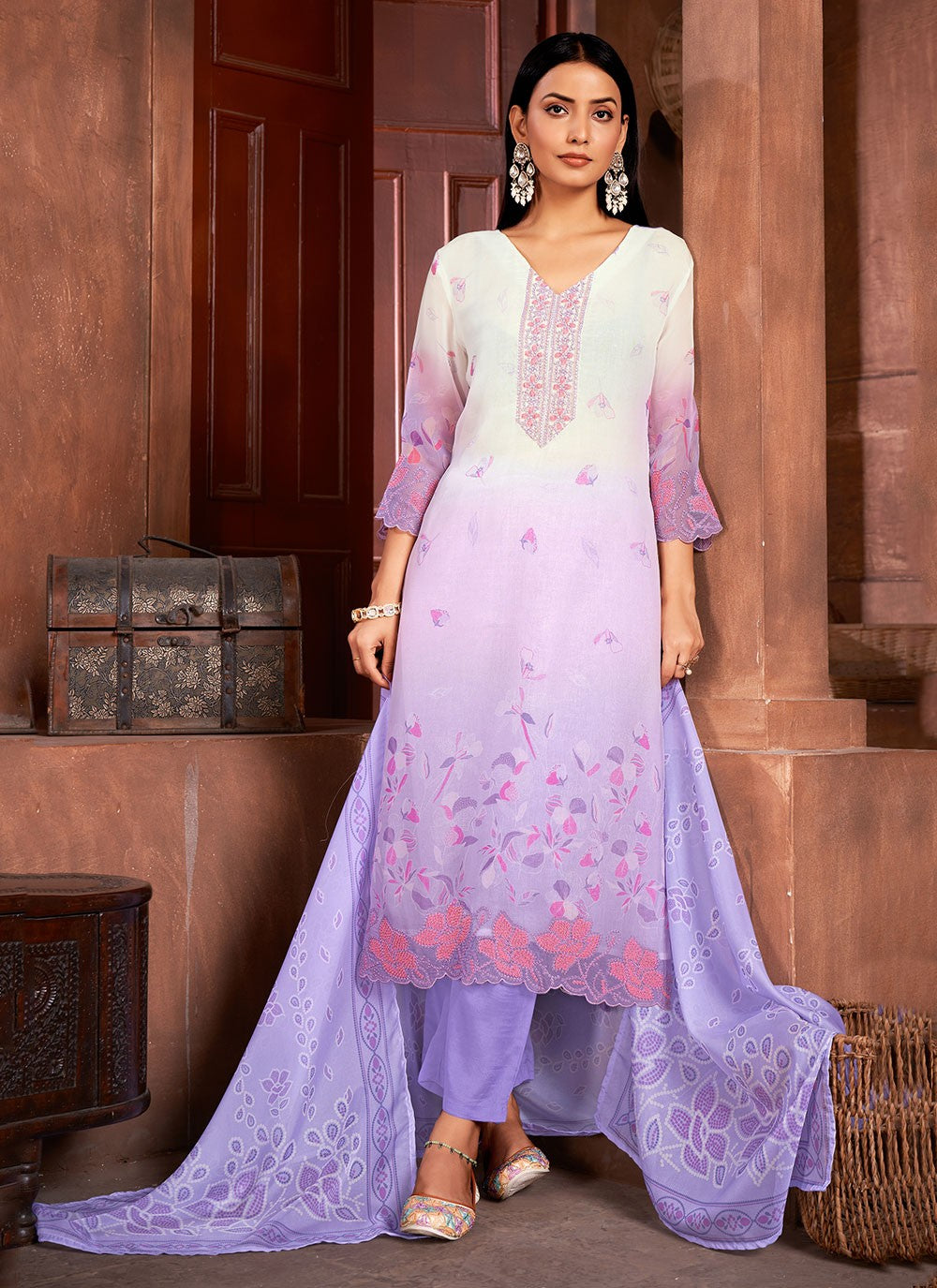 Muslin, Organza Salwar Suit - T2759