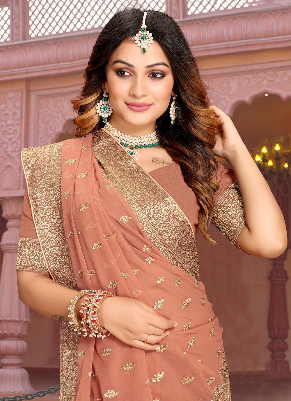 Classic Embroidered Georgette Saree - S3313