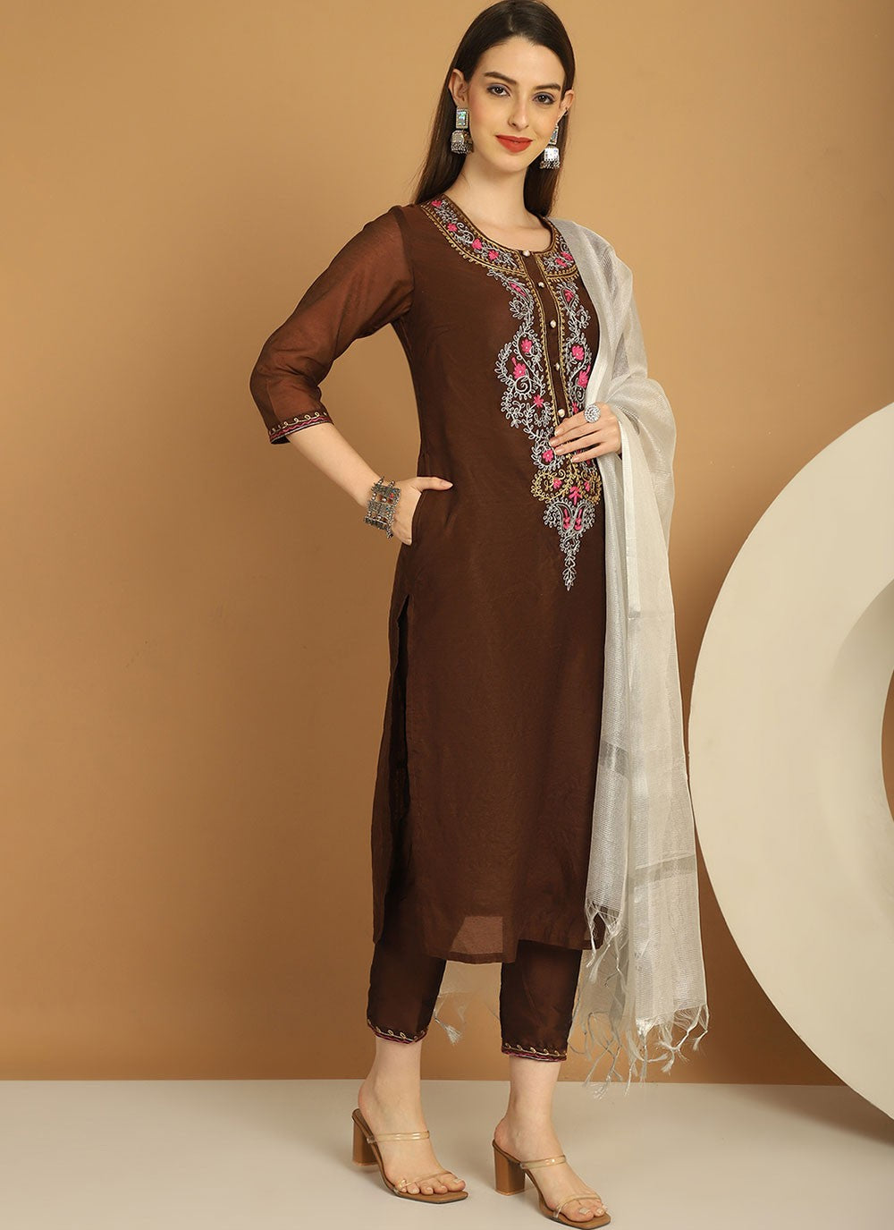 Chanderi Salwar Suit - T1781