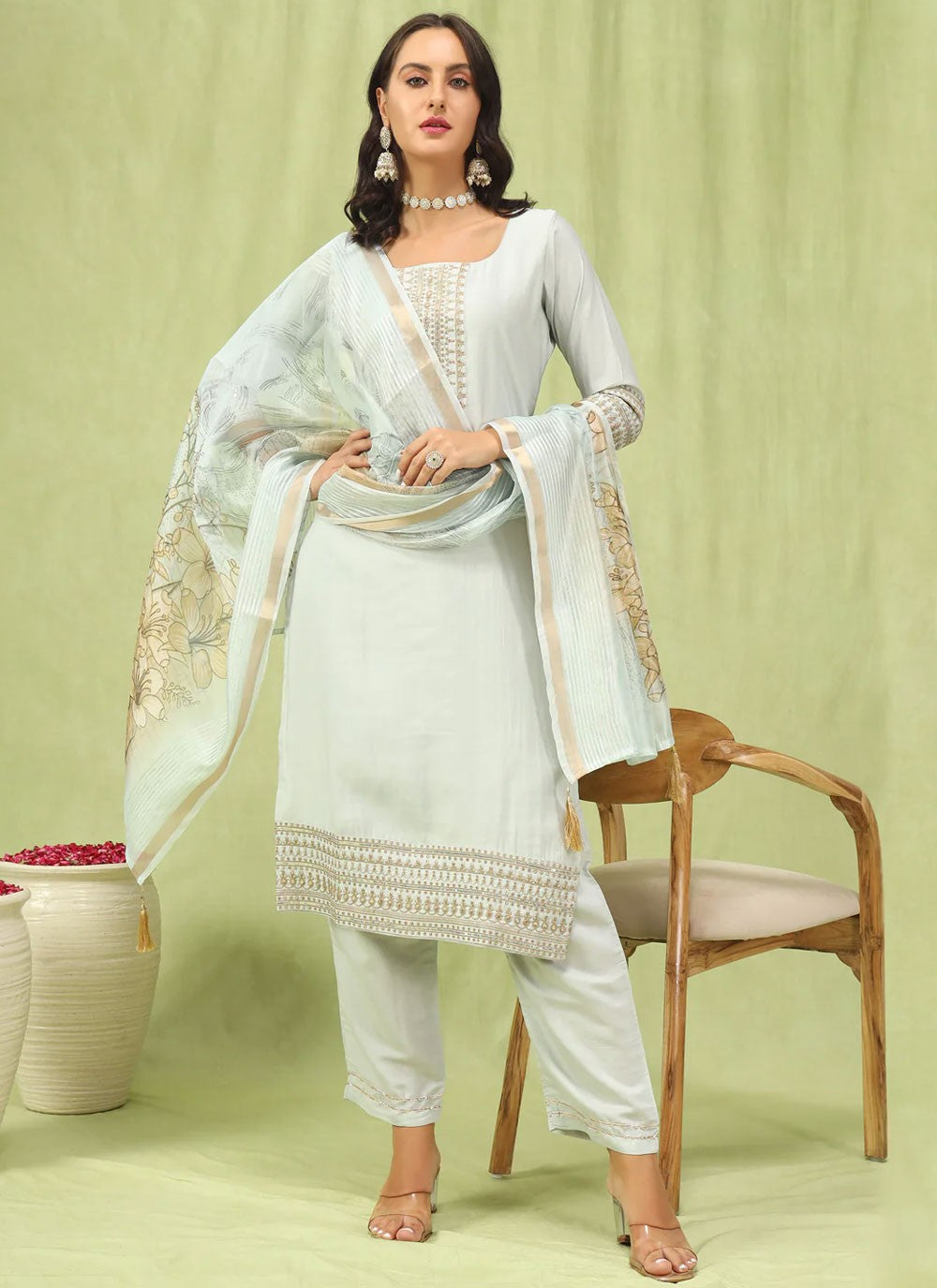 Silk Blend Salwar Suit - T3670