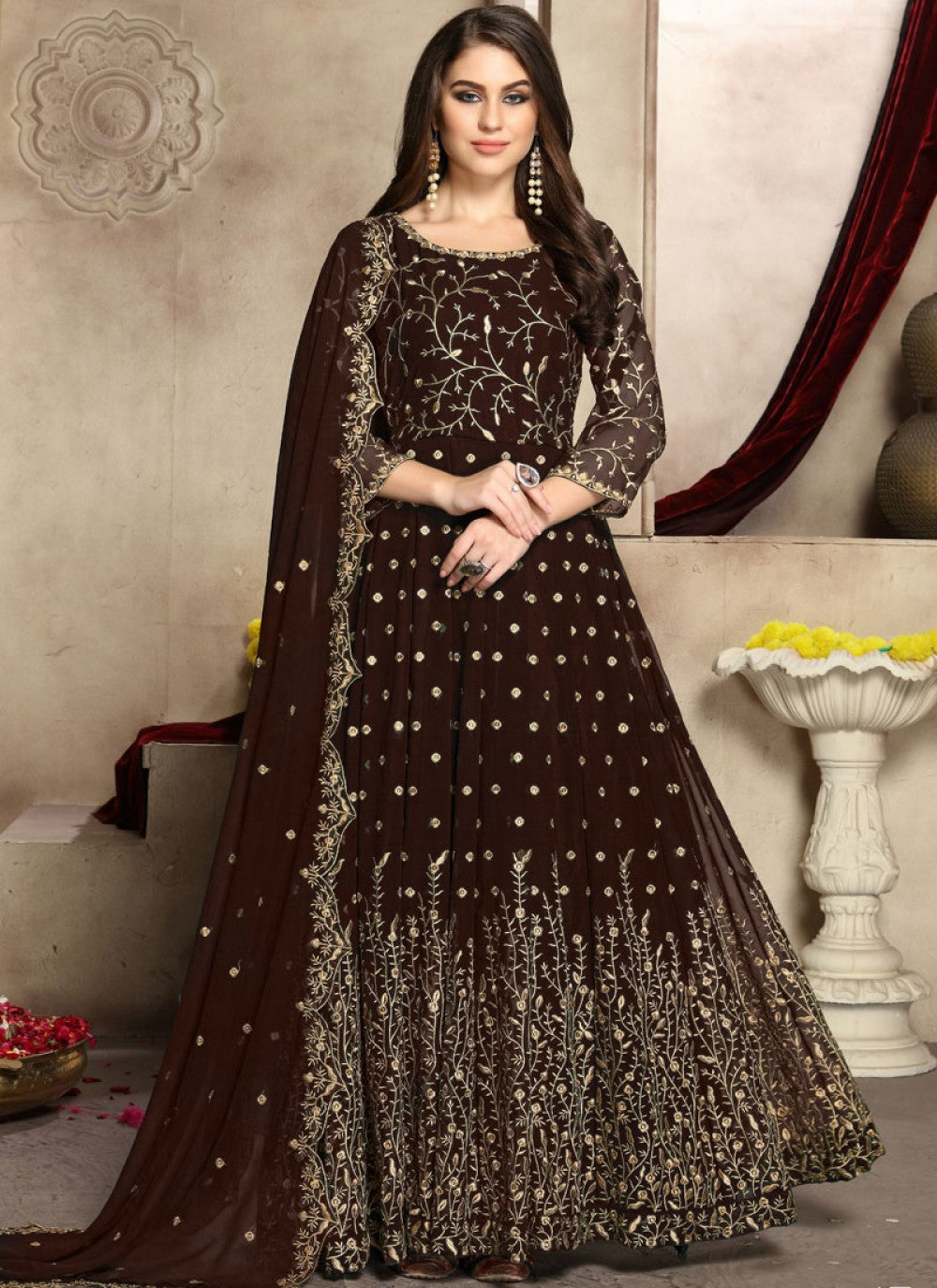 Georgette Anarkali - T051