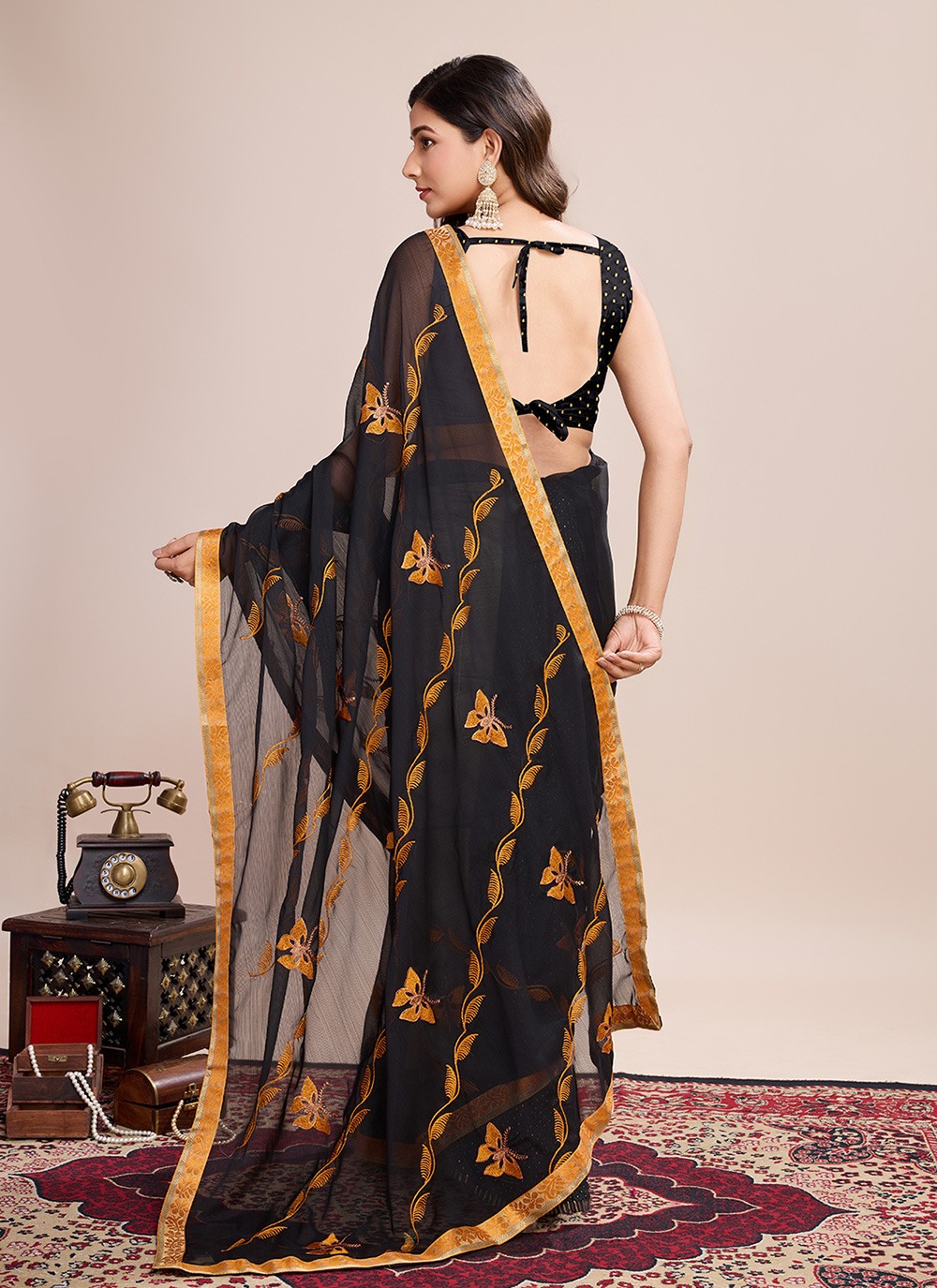 Embroidered Georgette Saree - S11542