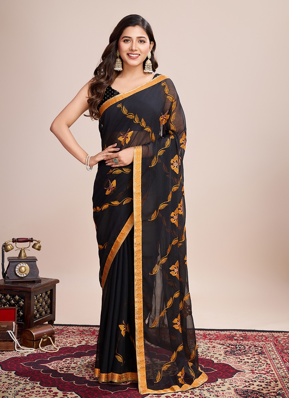 Embroidered Georgette Saree - S11542