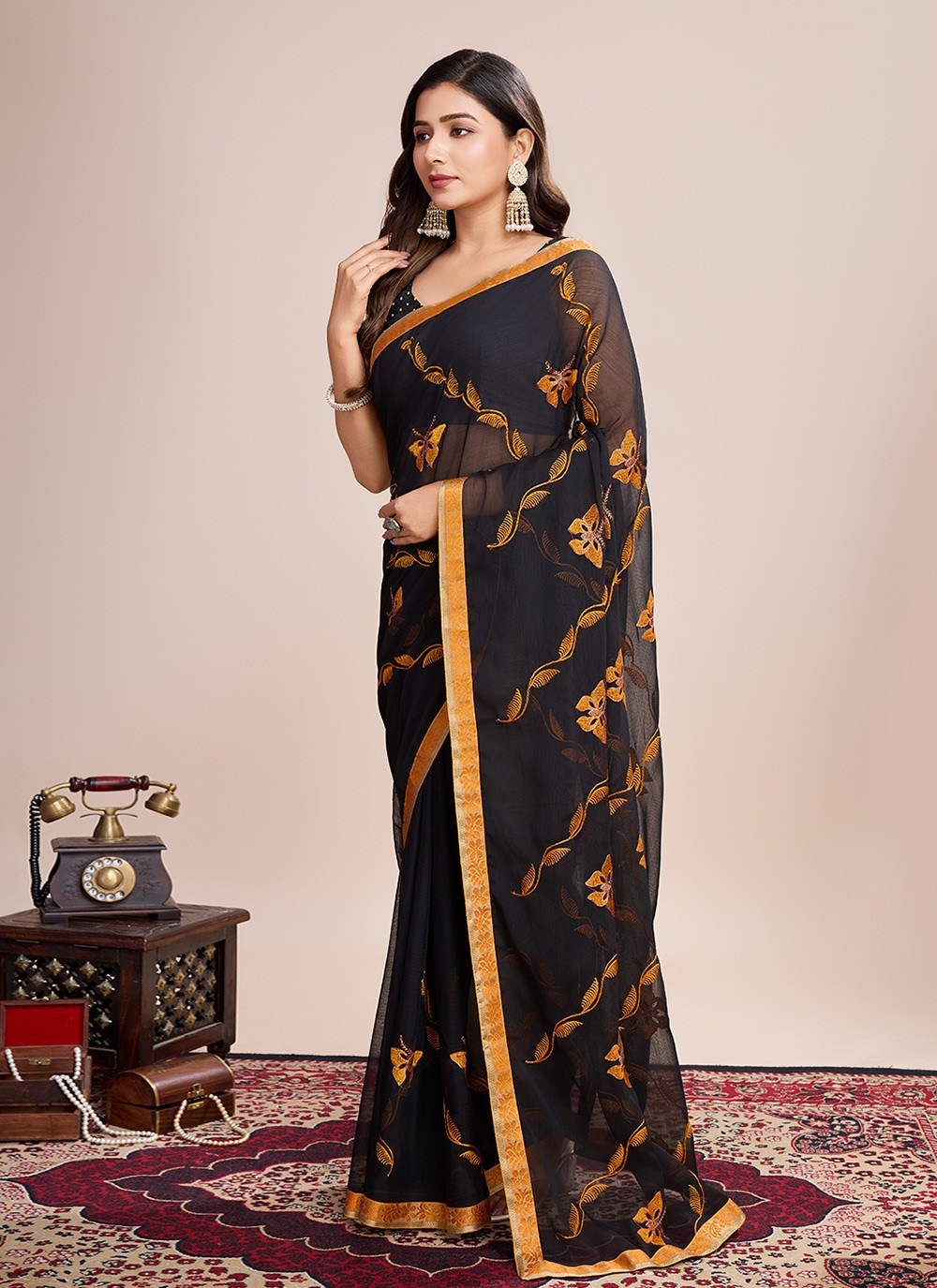 Embroidered Georgette Saree - S11542