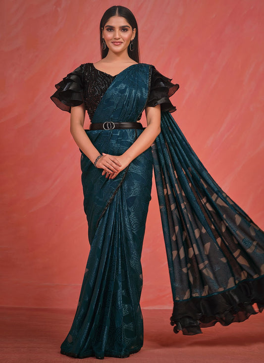 Contemporary Embroidered Georgette Saree - S4151