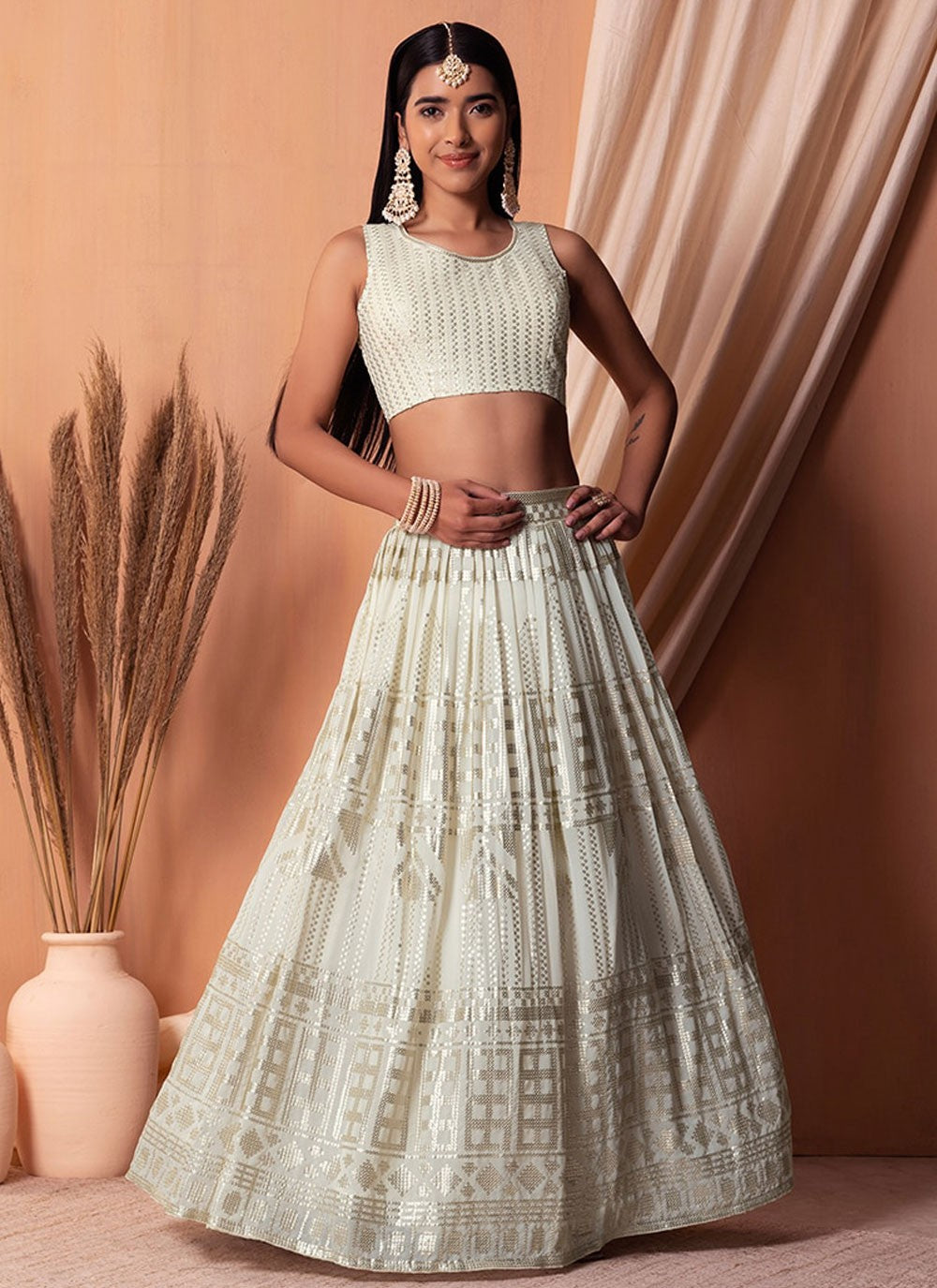 Embroidered Georgette Lehenga - L3107