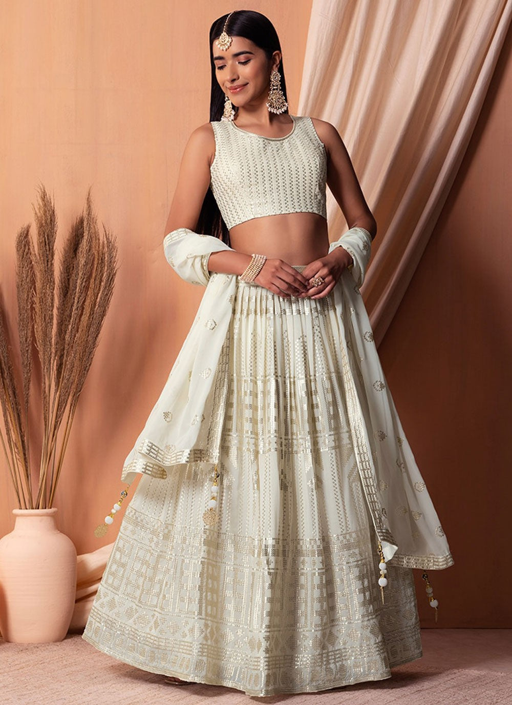 Embroidered Georgette Lehenga - L3107