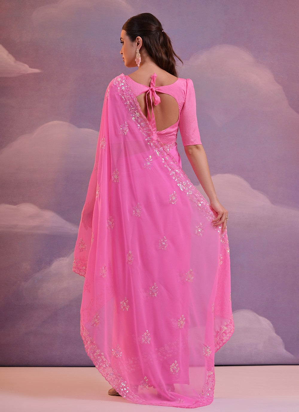 Casual Embroidered Georgette Saree - S6510